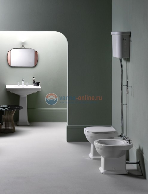 Напольный унитаз GSI Classic 871111 с бачком на высокой трубе 878011