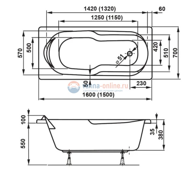 Акриловая ванна Vagnerplast Nymfa 160 x 70 см Акриловая ванна Vagnerplast Nymfa 160 x 70 см