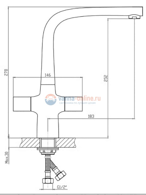 Смеситель Orange Lotos M32-000cr для кухни