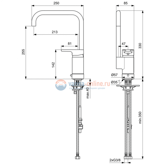Смеситель для кухонной мойки Ideal Standard ACTIVE B8087AA