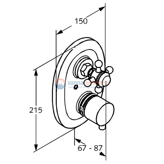 Смеситель Kludi Adlon 5172045G4 для ванны и душа, с термостатом, ручки хрусталь, цвет золото 23 карата Смеситель Kludi Adlon 5172045G4 для ванны и душа, с термостатом, ручки хрусталь, цвет золото 23 карата