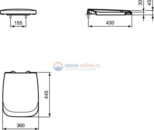 Сиденье и крышка с функцией плавного закрытия Ideal Standard VENTUNO T663801