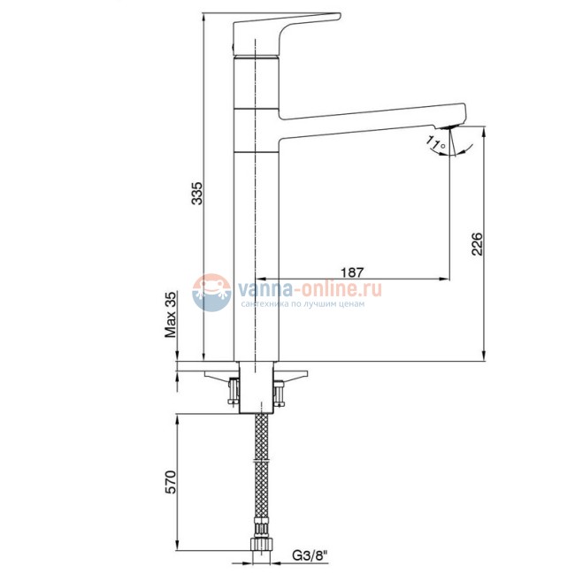 Смеситель для раковины E.C.A Luna 102808949EX Смеситель для раковины E.C.A Luna 102808949EX