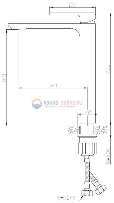 Смеситель Orange Lutz M04-121cr для раковины Смеситель Orange Lutz M04-121cr для раковины