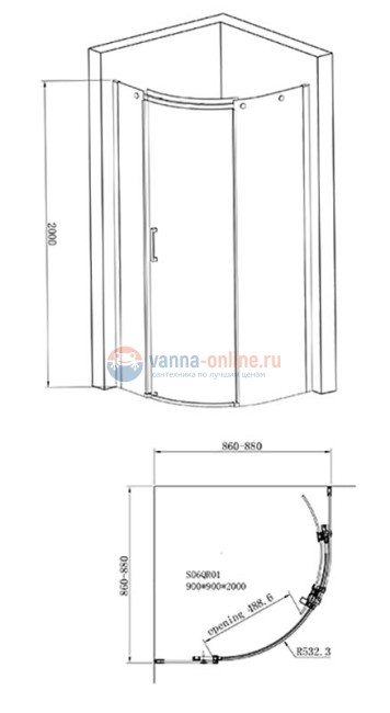 Душевой уголок Jacob Delafon Contra E22R90R/L-GA, 90 x 90 см Душевой уголок Jacob Delafon Contra E22R90R/L-GA, 90 x 90 см