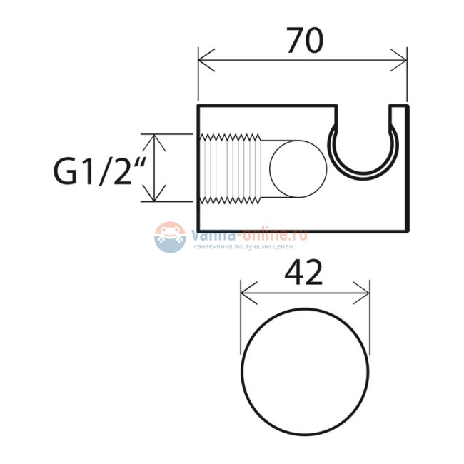 Шланговое подключение Ravak X07P206 с держателем для душа