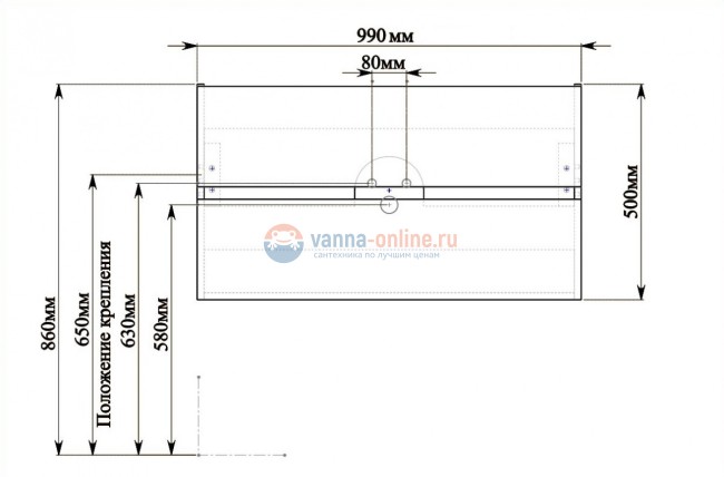 Тумба с раковиной Sanvit Кубэ-2 100 kkube2100