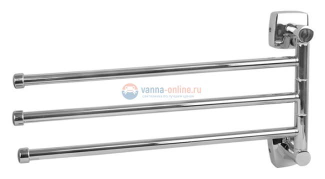 Полотенцедержатель Fixsen Kvadro FX-61302A-3 поворотный, тройной, хром Полотенцедержатель Fixsen Kvadro FX-61302A-3 поворотный, тройной, хром