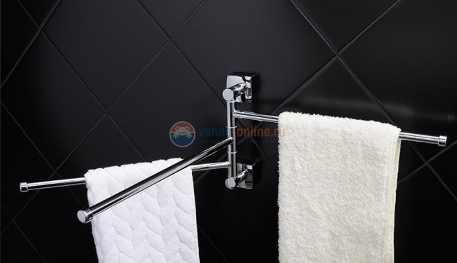 Полотенцедержатель Fixsen Kvadro FX-61302A-3 поворотный, тройной, хром Полотенцедержатель Fixsen Kvadro FX-61302A-3 поворотный, тройной, хром