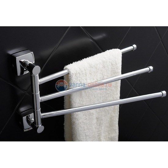 Полотенцедержатель Fixsen Kvadro FX-61302A-3 поворотный, тройной, хром Полотенцедержатель Fixsen Kvadro FX-61302A-3 поворотный, тройной, хром