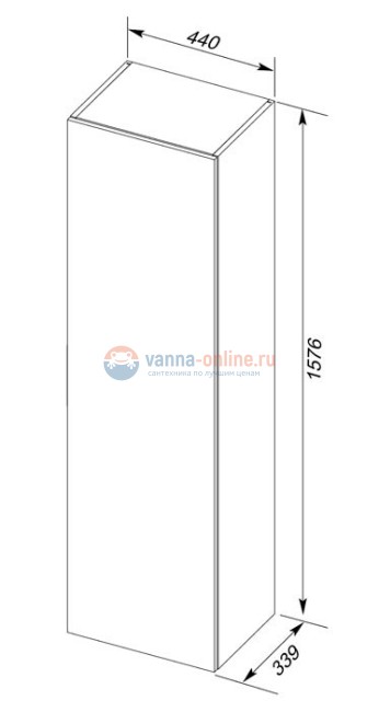 Пенал Aquanet Алвита 40 00184303, цвет белый