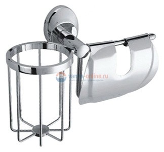 Держатель туалетной бумаги Fixsen Europa FX-21809+10 с держателем для освежителя, хром Держатель туалетной бумаги Fixsen Europa FX-21809+10 с держателем для освежителя, хром