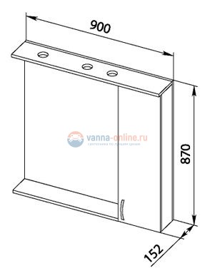 Зеркало-шкаф Aquanet Донна 90 00169179, правый, цвет венге