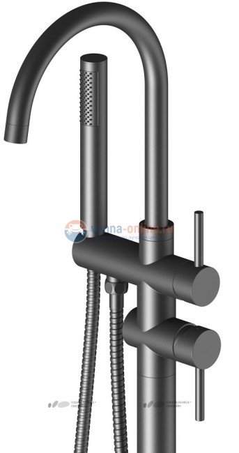 Смеситель напольный Timo Saona 2300/03Y-CR для ванны и душа, черный