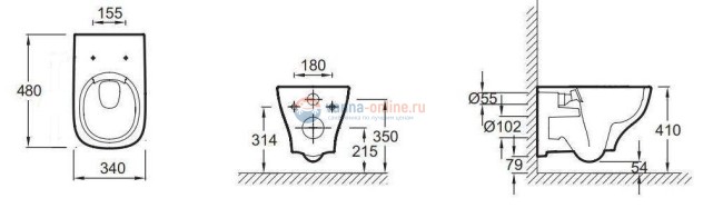Подвесной унитаз Jacob Delafon Struktura EDF102-00, безободковый Подвесной унитаз Jacob Delafon Struktura EDF102-00, безободковый