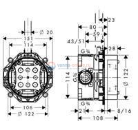 Скрытая часть смесителя Hansgrohe 15941180