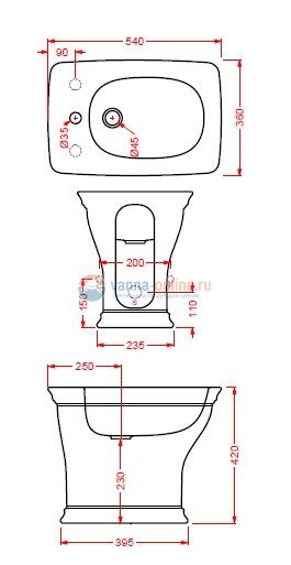 Биде ArtCeram Civitas CIB002 01; 00, напольное