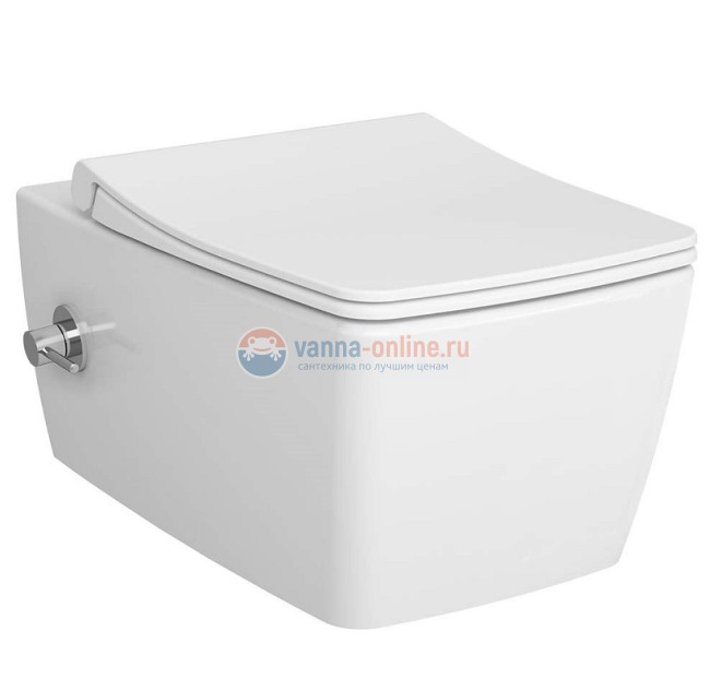 Подвесной безободковый унитаз Vitra Metropole с функцией биде и встроенным смесителем, цвет белый, 7672B003-1684