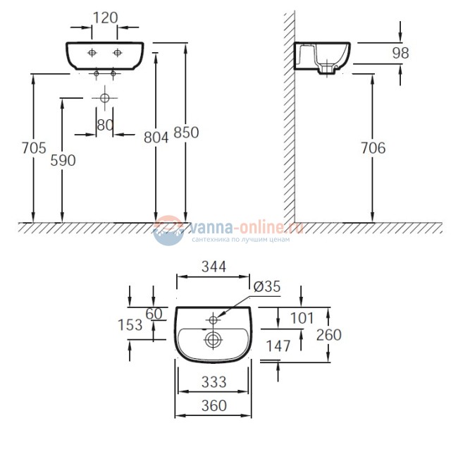 Раковина Jacob Delafon Odeon Up E4761-00, 36 x 26 см Раковина Jacob Delafon Odeon Up E4761-00, 36 x 26 см