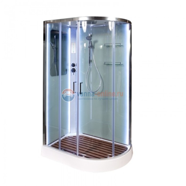 Душевая кабина Deto A 102 L/R 120 x 80 см, с крышей, Led