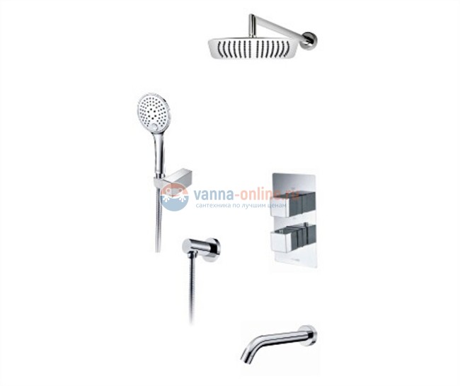 Душевая система WasserKRAFT A171519 Thermo, скрытый монтаж, хром Душевая система WasserKRAFT A171519 Thermo, скрытый монтаж, хром