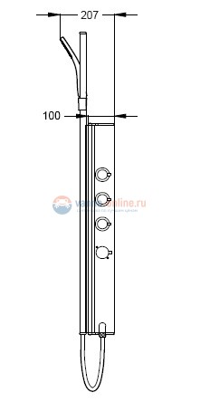 Душевая система Jacob Delafon Water Tiles Tower E3871-185 3 гидромассажные панели