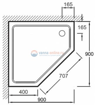Поддон Jacob Delafon Flight 90 x 90 см, E62445-00