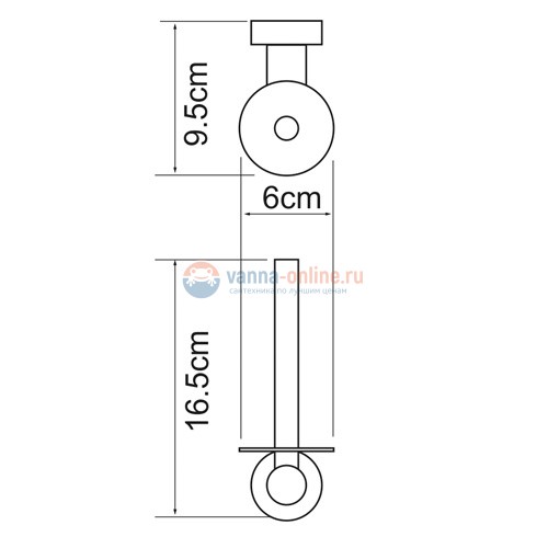 Держатель для туалетной бумаги WasserKRAFT Donau 9497, вертикальный