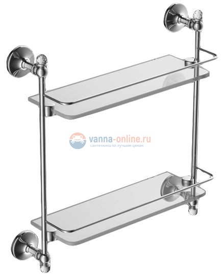 Двойная стеклянная полка Art&Max Antic Crystal AM-2682BSJ-Cr, хром
