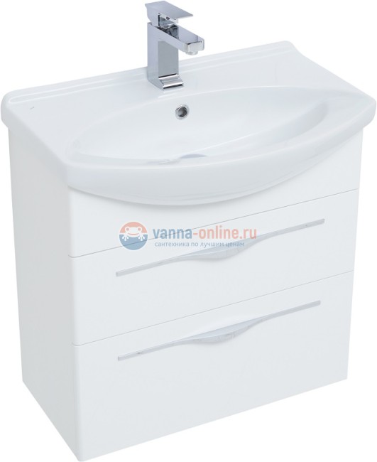 Тумба под раковину Aquanet Ирвин 65, 203969, белый глянец