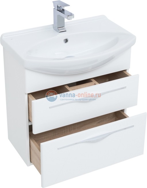 Тумба под раковину Aquanet Ирвин 65, 203969, белый глянец