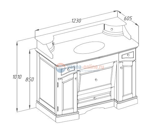 Тумба под раковину Opadiris ЛУЧИЯ 120, Орех антикварный Тумба под раковину Opadiris ЛУЧИЯ 120, Орех антикварный