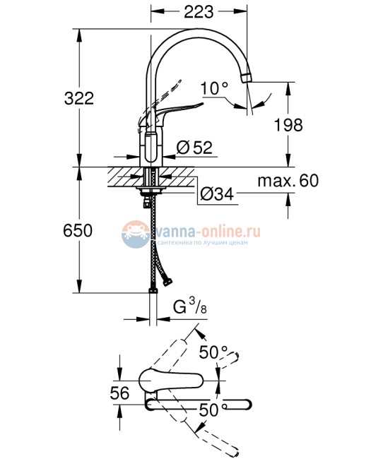 Смеситель Grohe Euroeco Speсial 32786000 для раковины Смеситель Grohe Euroeco Speсial 32786000 для раковины