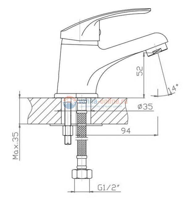 Смеситель Orange Gabi M81-021cr для раковины Смеситель Orange Gabi M81-021cr для раковины