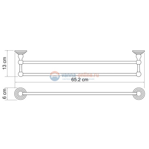 Полотенцедержатель WasserKRAFT Ammer 7040, двойной