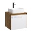 Тумба с раковиной Aqwella Mobi 60 см, фасад белый, корпус дуб балтийский