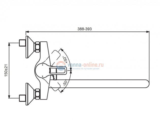 Смеситель VIDIMA Hype BA400AA для ванны и душа Смеситель VIDIMA Hype BA400AA для ванны и душа