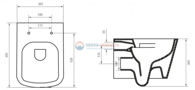 Подвесной унитаз BelBagno Albano BB120CHR, безободковый Подвесной унитаз BelBagno Albano BB120CHR, безободковый