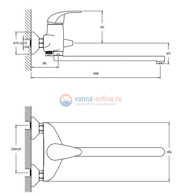 Смеситель Orange Oscar M56-211cr для ванны и душа Смеситель Orange Oscar M56-211cr для ванны и душа