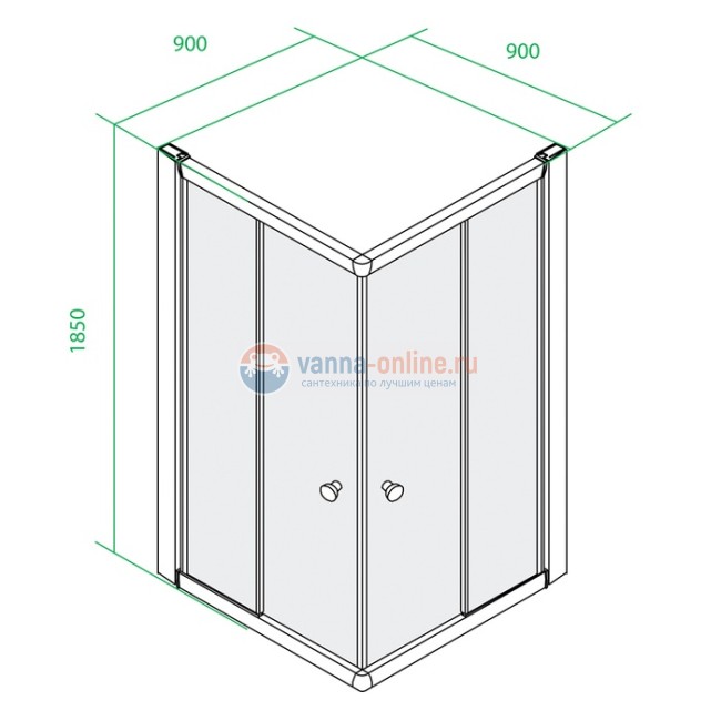 Душевое ограждение Iddis TC90BL 90 x 90 x 185 см стекло прозрачное, хром глянцевый