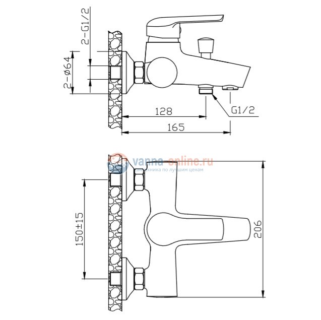 Смеситель Orange Tony M54-100cr для ванны и душа Смеситель Orange Tony M54-100cr для ванны и душа
