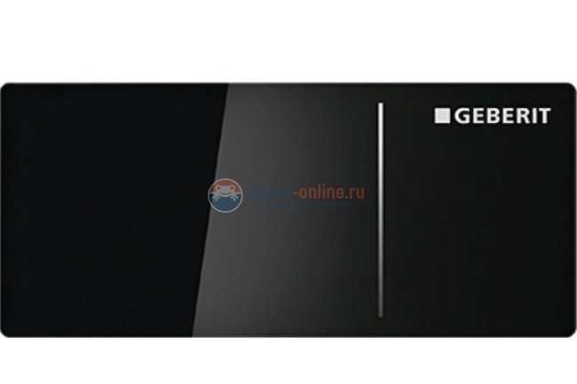 Клавиша Geberit Omega Type 70 115.083.SJ.1 для унитаза, двойной смыв, стекло/алюминий, цвет черный