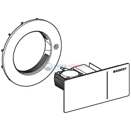 Клавиша Geberit Omega Type 70 115.083.SJ.1 для унитаза, двойной смыв, стекло/алюминий, цвет черный