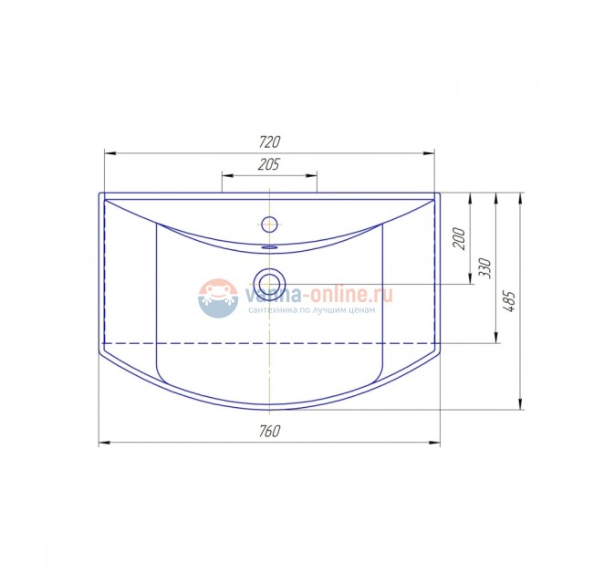 Раковина Kirovit Стиль 75 Раковина Kirovit Стиль 75