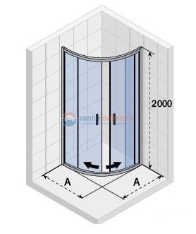 Душевое ограждение в четверть круга Riho Hamar 2.0 Quadrant 90 x 90 см