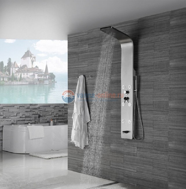 Гидромассажная душевая панель RGW Shower Panels SP-03, 21140103-10, цвет матовый хром