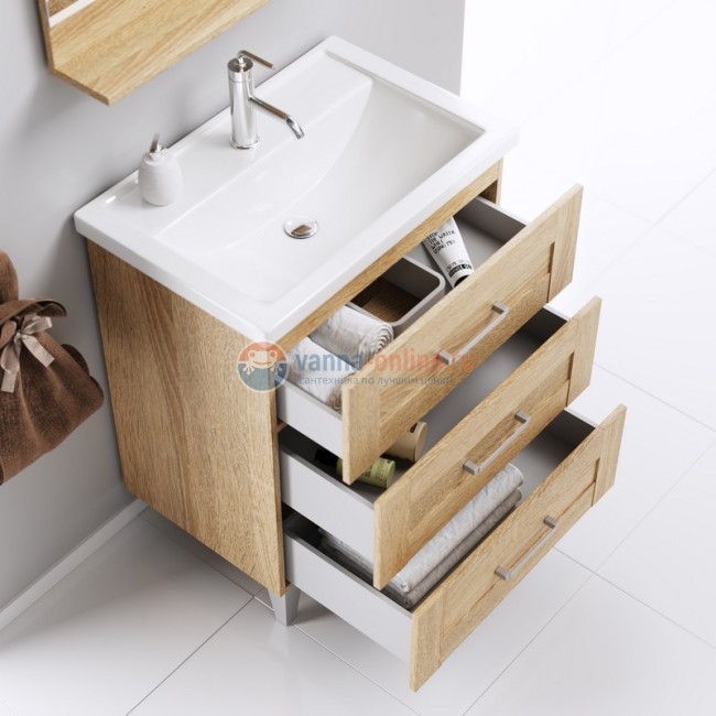 Тумба с раковиной Aqwella Foster 70 FOS01073DS напольная