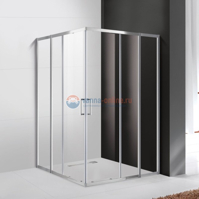 Душевой уголок Cezares Molveno-A-22-80+30-C-Cr-IV, 110x110x190 см, стекло прозрачное, хром