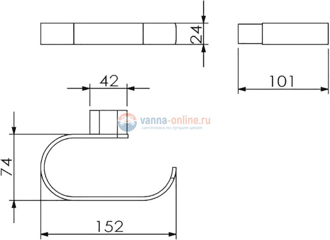 Бумагодержатель Langberger Lugano 24043A, 15,2 см Бумагодержатель Langberger Lugano 24043A, 15,2 см