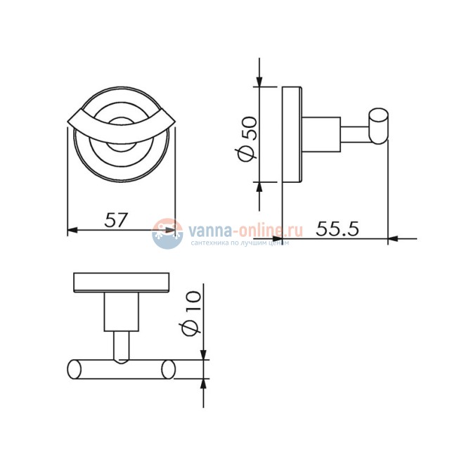 Крючок двойной Langberger Burano 11032B Крючок двойной Langberger Burano 11032B